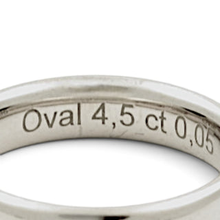 Niessing Brillantring Oval aus 750 Graugold, nachhaltiger second-hand Schmuck perfekt aufgearbeitet