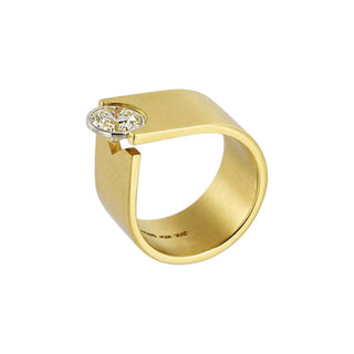 Niessing Brillantring Solitaire aus 750 Gelbgold/Platin, nachhaltiger second-hand Schmuck perfekt aufgearbeitet
