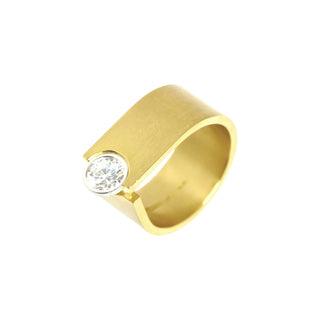 Niessing Brillantring Solitaire aus 750 Gelbgold/Platin, nachhaltiger second-hand Schmuck perfekt aufgearbeitet