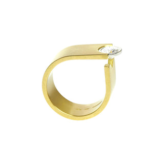 Niessing Brillantring Solitaire aus 750 Gelbgold/Platin, nachhaltiger second-hand Schmuck perfekt aufgearbeitet