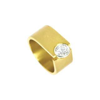 Niessing Brillantring Solitaire aus 750 Gelbgold/Platin, nachhaltiger second-hand Schmuck perfekt aufgearbeitet