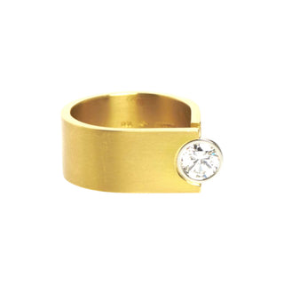 Niessing Brillantring Solitaire aus 750 Gelbgold/Platin, nachhaltiger second-hand Schmuck perfekt aufgearbeitet