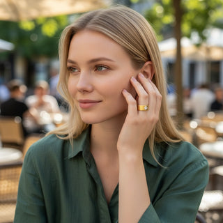 Niessing Brillantring Solitaire aus 750 Gelbgold/Platin, nachhaltiger second-hand Schmuck perfekt aufgearbeitet