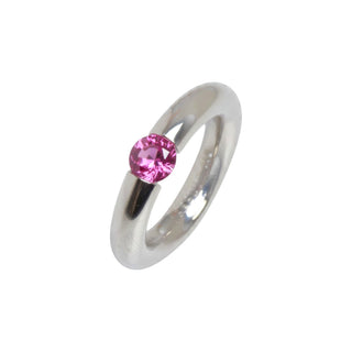 Niessing Ring Stahl und Synthese aus Edelstahl mit synth. Stein, nachhaltiger second-hand Schmuck perfekt aufgearbeitet