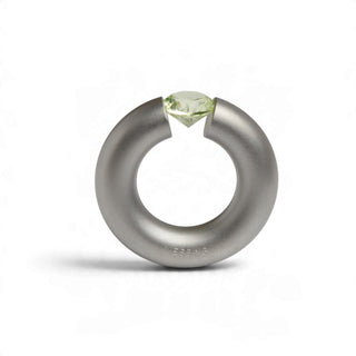 Niessing Ring Stahl und Synthese aus Edelstahl mit synth. Stein, nachhaltiger second-hand Schmuck perfekt aufgearbeitet