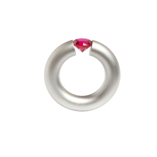 Niessing Ring Stahl und Synthese aus Edelstahl mit synth. Stein, nachhaltiger second-hand Schmuck perfekt aufgearbeitet
