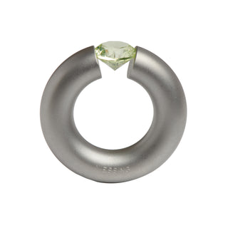 Niessing Ring Stahl und Synthese aus Edelstahl mit synth. Stein, nachhaltiger second-hand Schmuck perfekt aufgearbeitet