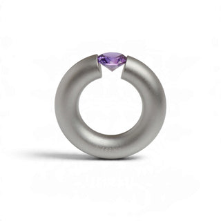 Niessing Ring Stahl und Synthese aus Edelstahl mit synth. Stein, nachhaltiger second-hand Schmuck perfekt aufgearbeitet