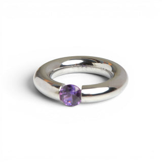 Niessing Ring Stahl und Synthese aus Edelstahl mit synth. Stein, nachhaltiger second-hand Schmuck perfekt aufgearbeitet