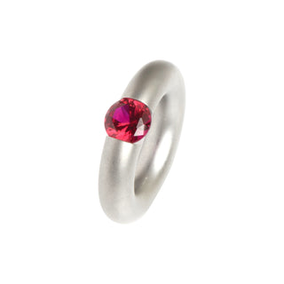 Niessing Ring Stahl und Synthese aus Edelstahl mit synth. Stein, nachhaltiger second-hand Schmuck perfekt aufgearbeitet