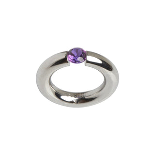 Niessing Ring Stahl und Synthese aus Edelstahl mit synth. Stein, nachhaltiger second-hand Schmuck perfekt aufgearbeitet