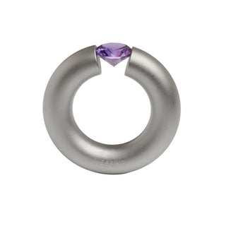 Niessing Ring Stahl und Synthese aus Edelstahl mit synth. Stein, nachhaltiger second-hand Schmuck perfekt aufgearbeitet