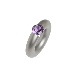 Niessing Ring Stahl und Synthese aus Edelstahl mit synth. Stein, nachhaltiger second-hand Schmuck perfekt aufgearbeitet