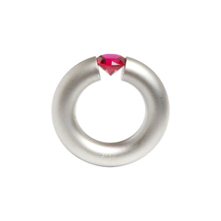 Niessing Ring Stahl und Synthese aus Edelstahl mit synth. Stein, nachhaltiger second-hand Schmuck perfekt aufgearbeitet