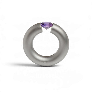 Niessing Ring Stahl und Synthese aus Edelstahl mit synth. Stein, nachhaltiger second-hand Schmuck perfekt aufgearbeitet
