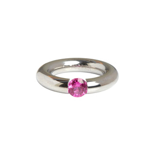 Niessing Ring Stahl und Synthese aus Edelstahl mit synth. Stein, nachhaltiger second-hand Schmuck perfekt aufgearbeitet