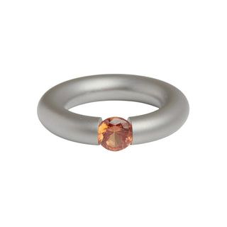 Niessing Ring Stahl und Synthese mit synth. Stein, nachhaltiger second-hand Schmuck perfekt aufgearbeitet