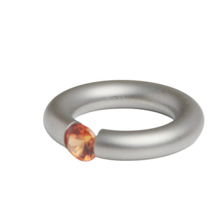 Niessing Ring Stahl und Synthese mit synth. Stein, nachhaltiger second-hand Schmuck perfekt aufgearbeitet