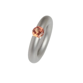 Niessing Ring Stahl und Synthese mit synth. Stein, nachhaltiger second-hand Schmuck perfekt aufgearbeitet