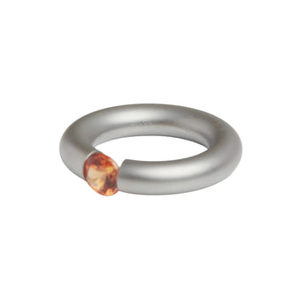 Niessing Ring Stahl und Synthese mit synth. Stein, nachhaltiger second-hand Schmuck perfekt aufgearbeitet