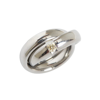 Niessing Brillantring Uno aus Edelstahl, nachhaltiger second-hand Schmuck perfekt aufgearbeitet