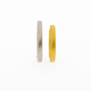 Niessing Trauringe Quadrat/Soft aus 750 Gelbgold/Platin, nachhaltiger second hand Schmuck perfekt aufgearbeitet
