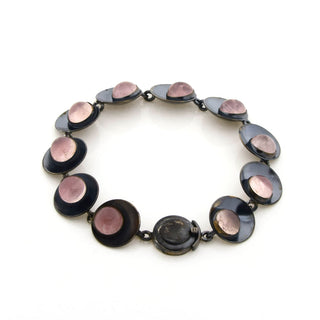 Nils Erik From Armband aus 925 Silber mit Rosenquarz, nachhaltiger second hand Schmuck perfekt aufgearbeitet