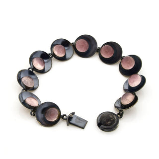 Nils Erik From Armband aus 925 Silber mit Rosenquarz, nachhaltiger second hand Schmuck perfekt aufgearbeitet