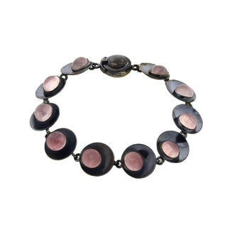 Nils Erik From Armband aus 925 Silber mit Rosenquarz, nachhaltiger second hand Schmuck perfekt aufgearbeitet