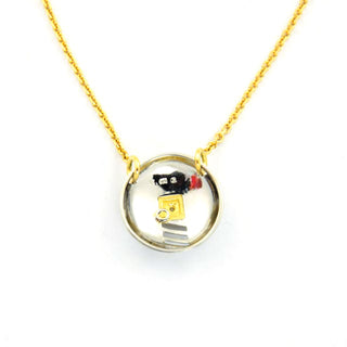 Oeding-Erdel Collier aus 750 Gelbgold/Platin mit Brillant, nachhaltiger second hand Schmuck perfekt aufgearbeitet