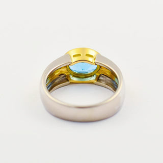 Oeding-Erdel Ring aus 750 Gelb- und Weißgold mit Topas, nachhaltiger second hand Schmuck perfekt aufgearbeitet