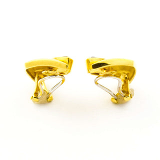 Ohrclips aus 585 Gelbgold/Metall mit Citrin, nachhaltiger second hand Schmuck perfekt aufgearbeitet