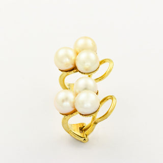 Perlenohrclips aus 585 Gelbgold, nachhaltiger second hand Schmuck perfekt aufgearbeitet