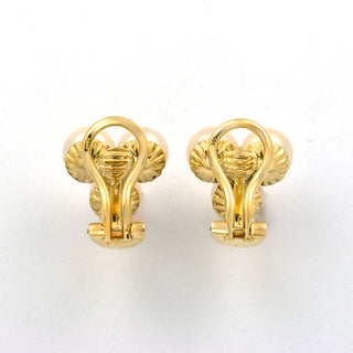 Perlenohrclips aus 585 Gelbgold, nachhaltiger second hand Schmuck perfekt aufgearbeitet