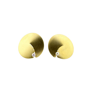 Perlenohrclips aus 585 Gelbgold, nachhaltiger second-hand Schmuck perfekt aufgearbeitet
