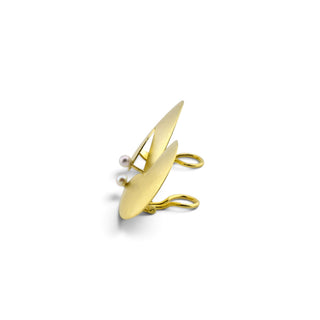 Perlenohrclips aus 585 Gelbgold, nachhaltiger second-hand Schmuck perfekt aufgearbeitet