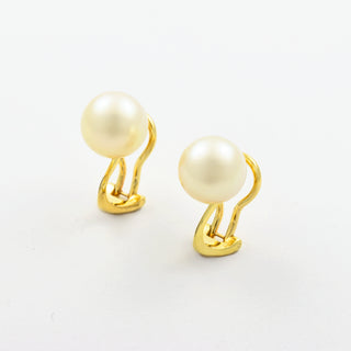 Perlenohrclips aus 750 Gelbgold, nachhaltiger second hand Schmuck perfekt aufgearbeitet