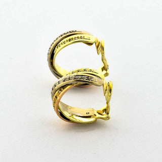 Diamantohrclips aus 585 Gelb-, Rot- und Weißgold, nachhaltiger second hand Schmuck perfekt aufgearbeitet