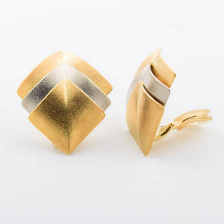 Ohrclips aus 950 Platin/Gold, nachhaltiger second hand Schmuck perfekt aufgearbeitet