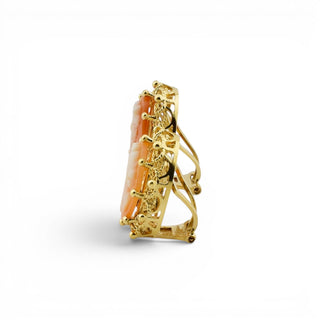 Ohrclips aus 585 Roségold mit Kamee/Gemme, nachhaltiger second hand Schmuck perfekt aufgearbeitet
