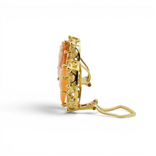 Ohrclips aus 585 Roségold mit Kamee/Gemme, nachhaltiger second hand Schmuck perfekt aufgearbeitet