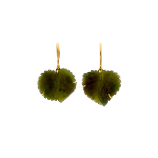 Ohrhänger aus 750 Gelbgold mit Jade, nachhaltiger second hand Schmuck perfekt aufgearbeitet