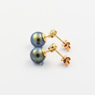 Perlenohrhänger aus 585 Gelbgold mit Brillant, nachhaltiger second hand Schmuck perfekt aufgearbeitet