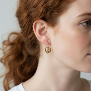 Diamantohrhänger aus 585 Roségold, nachhaltiger second hand Schmuck perfekt aufgearbeitet