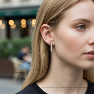 Ohrstecker aus Edelstahl mit Brillant, nachhaltiger second-hand Schmuck perfekt aufgearbeitet