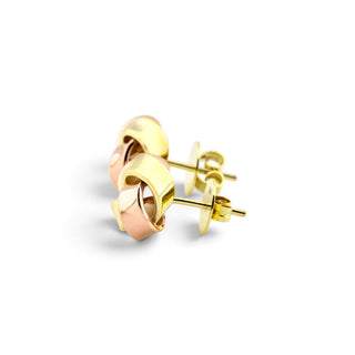 Ohrstecker aus 585 Gelb- und Rotgold, nachhaltiger second-hand Schmuck perfekt aufgearbeitet