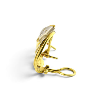 Brillantohrstecker mit Clipmechanik aus 585 Gelb- und Weißgold, nachhaltiger second-hand Schmuck perfekt aufgearbeitet