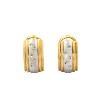 Brillantohrstecker aus 585 Gelb- und Weißgold, nachhaltiger second hand Schmuck perfekt aufgearbeitet