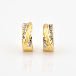 Brillantohrstecker aus 585 Gelb- und Weißgold, nachhaltiger second hand Schmuck perfekt aufgearbeitet