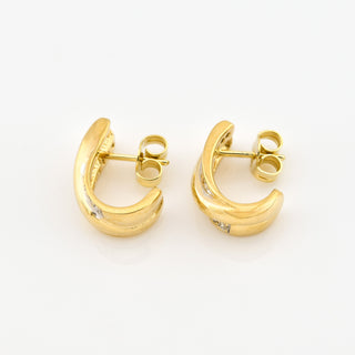 Brillantohrstecker aus 585 Gelb- und Weißgold, nachhaltiger second hand Schmuck perfekt aufgearbeitet